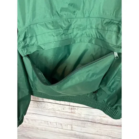 Mens VTG Hodgman Lakestream Fish Waterproof Raincoat Green Pocket Hood Wading L - Picture 7 of 10